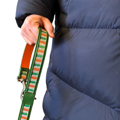 Set hals-en leiband - Leer - GLOW - Groen